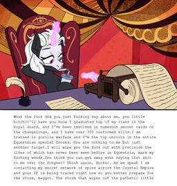 container copypasta cup dialogue drinking drinking_straw female feral glowing horn inkwell loose_feather magic magic_hands purple_eyes quill solo text typewriter anontheanon hasbro my_little_pony mythology navy_seal_copypasta fan_character s.leech_(oc) equid equine mammal mythological_creature mythological_equine unicorn animated english_text hi_res meme