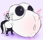 anthro areola belly belly_expansion big_areola big_belly big_breasts big_butt big_nipples black_areola black_claws black_clothing black_ears black_legwear black_nipples black_nose black_tail blush bodily_fluids breast_expansion breast_grab breast_squish breasts breath butt claws clothing ear_piercing expansion female fetal_movement ginormous_belly grey_body grey_hair hair hand_on_breast hand_on_own_breast huge_areola huge_belly huge_breasts huge_butt huge_nipples huge_thighs hyper hyper_areola hyper_belly hyper_breasts hyper_pregnancy lactating legwear motion_lines multicolored_body navel nipples notched_ear onomatopoeia outie_navel panting piercing pregnant pregnant_anthro pregnant_female purple_background rapid_pregnancy red_sclera sharp_teeth simple_background solo sound_effects squish tail teeth text thick_thighs three-quarter_view two_tone_body two_tone_tail white_body white_eyes white_inner_ear white_tail marzibelly helluva_boss mythology loona_(helluva_boss) canid canid_demon canine demon hellhound mammal mythological_canine mythological_creature 2025 colored digital_media_(artwork) flat_colors hi_res signature