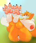 4_toes anthro anus big_breasts breasts claws crossgender feet female foot_fetish foot_focus genitals huge_breasts hyper hyper_breasts mtf_crossgender nipples nude pawpads paws pussy soles solo toe_claws toes cornchip21 weskers sega sonic_the_hedgehog_(series) miles_prower canid canine fox mammal hi_res