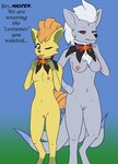 blep breasts clothing collar collar_only costume female genitals halloween_costume holidays nipples nude nude_anthro nude_female one_eye_closed pussy serious_face text tongue tongue_out wink lonelywolfy halloween nintendo pokemon generation_1_pokemon ninetales pokemon_(species) vulpix hi_res