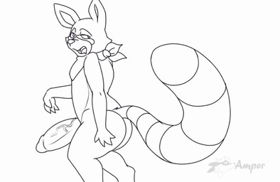 anthro big_penis bodily_fluids butt claws ellipsis erection fur genitals hand_on_butt hand_on_own_butt humanoid_genitalia humanoid_penis kerchief kerchief_only logo long_tail looking_back male markings mostly_nude mostly_nude_anthro mostly_nude_male narrowed_eyes neckerchief neckerchief_only neckwear open_mouth penis raised_tail solo speech_bubble striped_markings striped_tail stripes sweat tail tail_markings tail_motion talking_to_viewer teeth text throbbing throbbing_penis vein veiny_penis amper indigo_park rambley_raccoon mammal procyonid raccoon 2d_animation animated artist_logo artist_name digital_drawing_(artwork) digital_media_(artwork) english_text monochrome