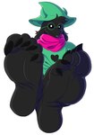 5_toes anthro barefoot black_body black_fur claws clothed clothing crossed_ankles curling_toes eyewear feet foot_fetish foot_focus fur glasses hat headgear headwear horn humanoid_feet male plantigrade scarf soles solo toe_claws toes wrinkled_feet wrinkles foot_ninja15 deltarune undertale_(series) ralsei bovid caprine goat mammal hi_res