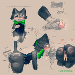 abdominal_bulge anal anal_penetration anthro anus big_butt big_penis blush bodily_fluids butt chastity_cage chastity_device clothing cum cum_in_ass cum_inside feet fellatio foot_fetish foot_play footjob gaping gaping_anus genital_fluids genitals group humanoid_genitalia humanoid_penis irrumatio latex latex_clothing latex_skinsuit leaking_anus leaking_cum leotard looking_at_viewer male male/male male_penetrated male_penetrating male_penetrating_male onomatopoeia oral oral_penetration paws penetration penile penile_penetration penis penis_in_ass penis_in_mouth precum sex simple_background skinsuit smile sound_effects tail text tight_clothing tongue trio katovox sberbank sbercat domestic_cat felid feline felis mammal 1:1 absurd_res colored digital_media_(artwork) english_text hi_res shaded