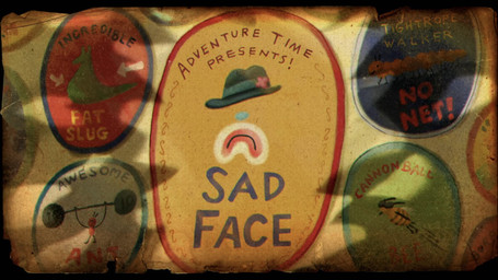 ambiguous_gender auguste_clown blue_nose clothing clown feral frown hat headgear headwear overweight poster text title title_card toony unknown_artist adventure_time cartoon_network ant arthropod bee gastropod hymenopteran insect mollusk slug absurd_res english_text hi_res official_art