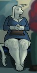 anthro female floppy_ears fur horn long_tail orange_eyes purse rapid_transit solo subway tail thick_thighs train vehicle white_body white_fur wide_hips md34 undertale_(series) toriel boss_monster_(undertale) bovid caprine felid goat lion mammal monster pantherine hi_res