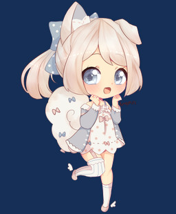 accessory bow_ribbon clothing female footwear garter_straps hair hair_accessory hair_bow hair_ribbon looking_at_viewer open_mouth ribbons shoes socks solo tail yumemin animal_humanoid humanoid alpha_channel