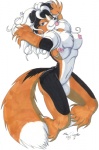 anthro breasts chest_tuft female fur nipples simple_background solo tail tuft white_background marc_leonhardt canid canine fox mammal