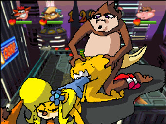 age_difference anthro blonde_hair bodily_fluids bouncing_breasts bouncing_butt breasts bukkake butt clothing cum cum_in_mouth cum_inside cum_on_face cumshot drinking drinking_cum ejaculation female genital_fluids group group_sex hair male male/female older_male oral orgasm screencap screencap_background sex threesome trio younger_female trey_blaze activision crash_bandicoot_(series) coco_bandicoot crash_bandicoot rilla_roo ape bandicoot haplorhine hybrid mammal marsupial primate 2d_animation 4:3 animated frame_by_frame low_res brother_(lore) brother_and_sister_(lore) incest_(lore) sibling_(lore) sister_(lore)