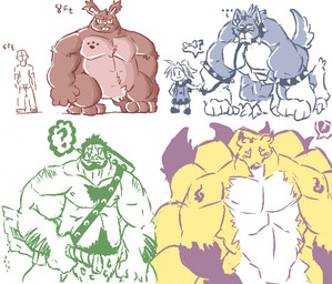 3_toes 4_fingers anthro arm_tuft biceps big_muscles black_body black_fur bodily_fluids body_hair bone bottomwear bracelet broken_heart broken_heart_reaction chin_tuft claws clothed clothing collar crying dot_eyes duo eyebrows eyes_closed facial_tuft feet female fingers fluffy front_view frown fur grey_body grey_fur happy_trail huge_muscles humanoid_hands hyper hyper_muscles imperial_unit jewelry larger_anthro larger_male leash loincloth looking_at_viewer looking_away male manly multicolored_body multicolored_fur musclegut muscular muscular_arms muscular_male naturally_censored nipples nude number pants pecs pose quads question_mark red_body red_fur sad shirt simple_background simple_eyes size_difference smaller_female smile snout spiked_bracelet spiked_collar spikes standing tears teeth toes topless topwear triceps tuft tusks two_tone_body two_tone_fur unit white_background white_body white_claws white_eyebrows white_fur yellow_body yellow_fur signirsol canid canine canis domestic_dog fox human humanoid lagomorph leporid mammal orc rabbit 2014 colored_sketch digital_drawing_(artwork) digital_media_(artwork) multiple_images sketch