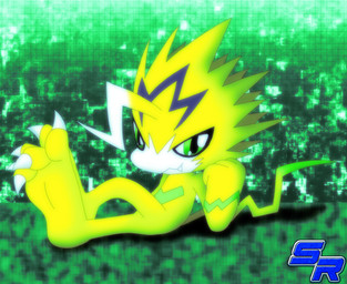 3_toes anthro big_feet claws crossed_feet crossed_legs detailed_background digital_background fangs feet foot_fetish foot_focus green_background green_eyes hair hand_on_cheek jagged_tail long_tail looking_at_viewer markings multicolored_body plantigrade simple_background sitting smile solo spiky_hair tail teasing teasing_with_feet teeth toe_claws toes white_body yellow_body ryoosakuling bandai_namco digimon digimon_(species) mammal pulsemon absurd_res digital_drawing_(artwork) digital_media_(artwork) hi_res