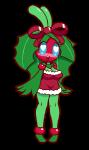 blue_eyes blush breasts cleavage clothed clothing eyelashes female heart_eyes heart_symbol holidays holly_(plant) mistletoe non-mammal_breasts not_furry open_mouth open_smile plant short_stack smile solo screwroot christmas carol_(screwroot) elemental_creature elemental_humanoid flora_fauna humanoid plant_humanoid alpha_channel