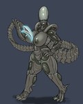 big_breasts breasts female genitals nipples non-mammal_nipples prehensile_tail pussy smile solo tail naughty_skeleton alien_(franchise) alien humanoid xenomorph 4:5 hi_res