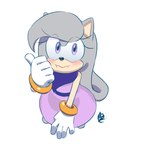 anthro bodily_fluids clothed clothing cum cum_drool cum_in_mouth cum_inside dress eyelashes female genital_fluids gesture gloves hand_gesture handwear mouthful solo thumbs_up innotsu sega sonic_the_hedgehog_(series) fan_character inno_(innotsu) eulipotyphlan hedgehog humanoid mammal absurd_res hi_res