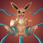 1:1 ahegao anal anal_orgasm anal_penetration anus balls blush bodily_fluids consentacles cum cum_while_penetrated digital_media_(artwork) eevee ejaculation erection feral feral_penetrated foreskin front_view full-length_portrait fur generation_1_pokemon genital_fluids genitals goms hands-free heart_eyes heart_symbol hi_res humanoid_genitalia humanoid_penis looking_pleasured male male_penetrated mammal nintendo open_mouth orgasm partially_retracted_foreskin pawpads penetration penis pokemon pokemon_(species) portrait sex solo spread_legs spreading tears tentacle_sex tentacles tentacles_everywhere