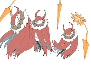 ambiguous_gender anthro clothed clothing empty_eyes fur melee_weapon red_clothing shield solo weapon white_body white_eyes white_fur du_dang hollow_knight_(franchise) team_cherry markoth_(hollow_knight) arthropod insect lepidopteran moth 2019 male_(lore)
