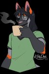 anthro black_hair eyebrows eyelashes eyewear glasses green_eyes hair male open_mouth simple_background smile solo teeth tongue transparent_background kittydee khopesh_aeterno canid canine fox mammal 2022 alpha_channel digital_media_(artwork) hi_res