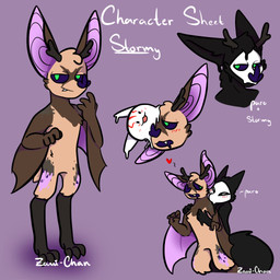 anthro chibi duo male male/male narrow_hips purple_background purple_eyes simple_background slim thigh_gap thin_calves thin_legs thin_thighs zavi-chan changed_(video_game) puro_(changed) stormy_the_bat bat deer goo_creature hybrid mammal 1:1 hi_res