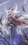 ambiguous_gender belt bottomwear breasts clothed clothing cloud female fully_clothed grass group hair jacket melee_weapon moon outside plant sitting skirt smile solo_focus sword topwear weapon white_hair sima_naoteng arknights hypergryph studio_montagne frostnova_(arknights) animal_humanoid human humanoid lagomorph lagomorph_humanoid leporid_humanoid mammal mammal_humanoid rabbit_humanoid 2020 hi_res