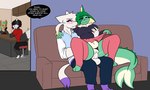 anthro biped black_tail bottomwear clothing dialogue digit_ring duo_focus erection eyebrows female fingers fur genitals green_body group jewelry male multicolored_tail navel penetration penile penile_penetration penis pokemorph pupils purple_background red_eyes ring sex simple_background sitting skirt speech_bubble tail vaginal vaginal_penetration vulva wedding_ring white_body white_fur white_tail anglo nintendo pokemon anglo_(anglo) eeveelution generation_1_pokemon generation_5_pokemon mienshao pokemon_(species) vaporeon absurd_res hi_res