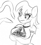 anthro anthrofied black_and_white clothing earth_pony equid equine fan_character female haiku_oezu hasbro honey_dip horse mammal monochrome my_little_pony pony solo