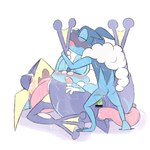 1:1 anal anal_masturbation anal_penetration anthro anus autorimming biped bisexual blue_body blush bodily_fluids censor_bar censored erection evolutionary_family eyes_closed female female/female froakie frogadier generation_6_pokemon genitals greninja group holding_leg ineffective_censorship legs_up male male/female masturbation morito_(artist) narrowed_eyes nintendo open_mouth oral oral_masturbation penetration penis pokemon pokemon_(species) pussy saliva sex sex_toy sweat tapering_penis trio