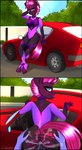 anthro anthrofied bodily_fluids bottomwear butt car clothing cum cum_in_pussy cum_inside duo female first_person_view fur genital_fluids hair horn looking_at_viewer looking_back looking_back_at_viewer male male/female outside pants parking_lot penetration pink_hair plant purple_body purple_fur racer red_car sex sky teal_eyes torn_bottomwear torn_clothing torn_pants tree vaginal vaginal_penetration vehicle caliluminos friendship_is_magic hasbro my_little_pony my_little_pony:_the_movie_(2017) mythology tempest_shadow_(mlp) equid equine horse mammal mythological_creature mythological_equine pony unicorn absurd_res hi_res