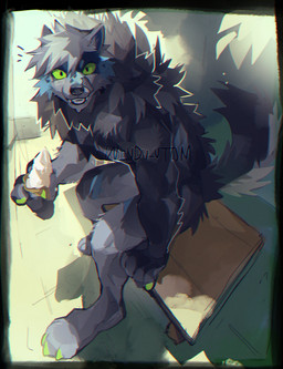 5_fingers anthro bench black_body black_fur black_nose black_tongue blue_body blue_fur claws countershade_fur countershading dessert digitigrade fangs fingers food fur green_claws green_eyes holding_food holding_object ice_cream licking licking_lips looking_at_viewer male nude outside paws shadow sitting solo tail teeth text tongue tongue_out white_body white_fur wintom ledo_(wintom) canid canine canis mammal wolf 2022 artist_name colored digital_media_(artwork) full-length_portrait hi_res portrait shaded watermark