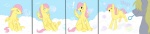 bodily_fluids bubble cartoonlion cloud comic crying derpy_hooves_(mlp) equid equine feathered_wings feathers female feral fluttershy_(mlp) friendship_is_magic hasbro hi_res long_image mammal my_little_pony mythological_creature mythological_equine mythology outside pegasus quadruped sky skyscape tail tears wide_image wings yellow_body yellow_feathers