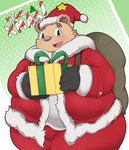 anthro christmas_clothing christmas_headwear clothed clothing hat headgear headwear holidays kemono male overweight overweight_male santa_hat solo kusosensei christmas inigo_(kusosensei) santa_claus bear mammal 2022 hi_res