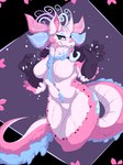 anthro breasts claws featureless_breasts featureless_crotch female fur looking_at_viewer pink_body pink_fur solo tail tongue tongue_out cawphoepanda mythology dragon furred_dragon furred_scalie mythological_creature mythological_scalie scalie 3:4 hi_res