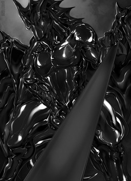 anthro black_body dominant dominant_male genitals glistening glistening_body latex leash leash_pull leashed_viewer liquid_latex male muscular muscular_male penis solo hellomyboi1028 mythology edurran dragon goo_creature mythological_creature mythological_scalie scalie hi_res signature