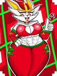 abs anthro big_breasts breasts candy candy_cane christmas_clothing clothing dessert female food holidays solo thick_thighs wide_hips blazedscarf christmas nintendo pokemon cinderace generation_8_pokemon lagomorph leporid mammal pokemon_(species) 3:4 hi_res