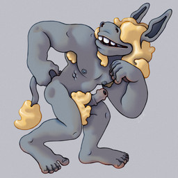 anthro blonde_hair dark_glans erection feet foreskin genitals grey_body grey_nipples grey_skin hair hairy humanoid_feet long_ears long_feet long_hair male muscular muscular_male nipples pecs penis plantigrade pubes ridged_penis silly_pose simple_background smile solo ravuer bremenskiie_muzykanty soyuzmultfilm the_bremen_town_musicians osel asinus donkey equid equine mammal 1:1 hi_res