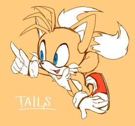 2_tails anthro biped blue_eyes clothing countershade_torso countershading dipstick_tail flying footwear fur gesture gloves hand_gesture handwear male markings multi_tail open_mouth open_smile pointing shoes smile solo tail tail_markings tail_spin text three-quarter_view white_body white_fur yellow_body yellow_fur pokunchan sega sonic_the_hedgehog_(series) miles_prower canid canine fox mammal 2013 character_name digital_drawing_(artwork) digital_media_(artwork) full-length_portrait portrait