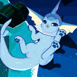barrel blue_body blue_eyes blue_skin female feral genitals lying lying_on_ground on_back on_ground pawpads solo tail vulva water kemonokon nintendo pokemon eeveelution generation_1_pokemon pokemon_(species) vaporeon 1:1 2021 3d_(artwork) 3d_animation animated digital_media_(artwork)