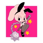 anthro band-aid bandage blush bunny_costume clothing costume female fur looking_at_viewer pink_body pink_fur simple_background solo weapon conditional_dnp pulp_(artist) bonnie_(pulp) lagomorph leporid mammal rabbit 1:1 hi_res