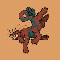 ambiguous_gender claws fangs feral fur lying multi_nipple nipples on_side pawpads paws red_body red_fur simple_background sleeping solo sound_effects teats teeth tusks vowelless vowelless_sound_effect whiskers yellow_teeth zzz xenopera felid feline mammal 1:1 aliasing digital_media_(artwork)