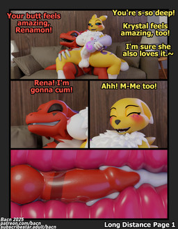 anal anal_knotting anal_penetration animal_genitalia anthro balls big_breasts bodily_fluids breasts claws cum cum_in_ass cum_inside cum_while_penetrated detailed_background dialogue duo erection furniture genital_fluids genitals gynomorph gynomorph/male gynomorph_penetrated happy happy_sex huge_breasts internal internal_anal intersex intersex/male intersex_penetrated knot knotted_penis knotting male male_penetrating male_penetrating_gynomorph male_penetrating_intersex nipples nude open_mouth penetrable_sex_toy penetrating_while_penetrated penetration penile penile_penetration penis penis_in_ass sex sex_toy smile sofa sofa_sex tail text white_body yellow_body bacn bacn_(modeler) bandai_namco digimon guilmon_(bacn) renamon_(bacn) canid canine digimon_(species) fox guilmon mammal renamon scalie 2025 3d_(artwork) comic digital_media_(artwork) english_text hi_res