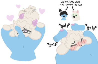 anthro blue_body blush blushing_profusely bodily_fluids body_worship cum cum_in_mouth cum_inside disembodied_hand duo explicitly_stated_consent eyes_closed fellatio floating_hands fluffy fur genital_fluids genital_worship genitals hand_on_leg head_between_thighs heart_eyes heart_symbol horn horn_grab human_on_anthro interspecies kneeling kneeling_oral_position looking_at_viewer looking_back male male/male male_anthro navel nude_anthro nude_human nude_male oral penile penis penis_in_mouth penis_on_face penis_worship pink_horn sex spread_legs spreading swallowing tail tail_motion tailwag white_body white_fur nobuddy deltarune undertale_(series) kris_dreemurr ralsei bovid caprine goat human mammal hi_res multiple_scenes