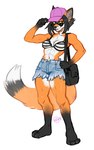 abs anthro bikini bikini_top bottomwear clothing cutoffs denim denim_bottomwear denim_clothing eyewear female muscular muscular_female shorts solo sunglasses swimwear two-piece_swimsuit kaitycuddle rosaline_(bronx23) canid canine fox mammal red_fox true_fox 2019