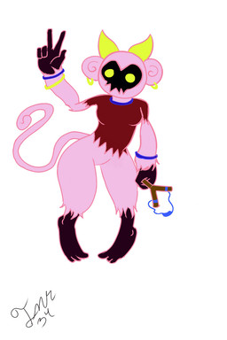 anthro female simple_background solo standing white_background the_diggler disney kingdom_hearts square_enix bouncywild haplorhine heartless mammal monkey primate 2:3 hi_res