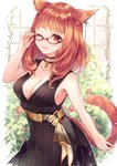 breasts choker cleavage clothed clothing dress female hair jewelry necklace one_eye_closed solo sakura_ani final_fantasy final_fantasy_xiv square_enix animal_humanoid cat_humanoid felid felid_humanoid feline feline_humanoid humanoid mammal mammal_humanoid miqo'te 2020