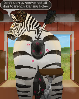 anal_request animal_genitalia animal_penis anus ball_fluff balls barn bodily_fluids butt chained_together equine_anus equine_genitalia equine_penis feral genitals horn inside_barn kiss_mark kiss_mark_on_anus kiss_mark_on_balls kiss_mark_on_butt kiss_mark_on_penis looking_at_viewer male oral_request penis presenting presenting_anus puffy_anus raised_tail requesting rimming_request sex_request solo speech_bubble striped_body stripes sweat sweaty_anus sweaty_balls sweaty_body sweaty_butt sweaty_genitalia sweaty_penis tail conditional_dnp zelkothezeeb zelko equid equine felkin hybrid mammal zebra 4:5 digital_media_(artwork) hi_res pixel_(artwork)