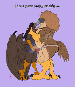 age_difference anthro biceps big_butt bodily_fluids boxers_(clothing) bulge butt claws clothed clothing collar daddy_kink duo feet genital_fluids hair hand_on_bulge jockstrap jockstrap_only long_hair male male/male musclegut muscular musk overweight overweight_male precum pseudo_hair size_difference talons thick_thighs toes topless underwear underwear_only wings ghstaquila ghstaquila_(character) pirate_eagle accipitrid accipitriform avian bird eagle golden_eagle philippine_eagle true_eagle absurd_res hi_res
