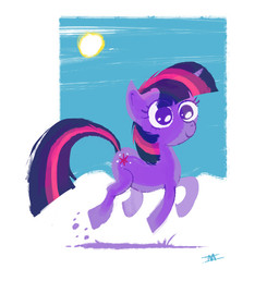cutie_mark female feral fur hair horn multicolored_hair purple_body purple_eyes purple_fur purple_hair quadruped smile solo sun tail two_tone_hair cmaggot friendship_is_magic hasbro my_little_pony mythology twilight_sparkle_(mlp) equid equine mammal mythological_creature mythological_equine unicorn