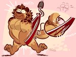 3_toes anthro atomic_wedgie brown_body brown_fur butt claws clothed clothing featureless_chest feet fur hands_on_crotch holding_crotch hook male markings muscular muscular_arms muscular_male pink_background shocked simple_background solo surprise thick_outline toe_claws toes toony underwear underwear_only wedgie wizzdono henry_(wizzdono) hyena mammal 2025 4:3 signature
