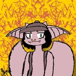 ambiguous_gender anthro black_hair clothing eyebrows eyelashes facial_piercing fangs hair hat headgear headwear nose_piercing nose_ring piercing ring_piercing sketchy solo suspenders teeth wings yellow_eyes sewwa deadlock valve ivy_(deadlock) gargoyle 1:1 female_(lore)