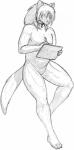 anthro collar drawing drawing_pad featureless_crotch latex male mouthless null pencil_(object) plantigrade solo ebonyrubberwolf animate_inanimate canid canine canis living_latex mammal wolf thomas_(disambiguation) graphite_(artwork) hi_res monochrome traditional_media_(artwork)