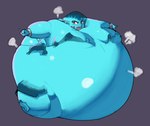 air_inflation angry anthro belly big_belly big_breasts blue_body body_inflation breasts fangs female fin huge_belly huge_breasts hyper hyper_belly immobile inflation inflation_fetish navel open_mouth simple_background solo spherical_inflation teeth nuumatic nintendo ocarina_of_time the_legend_of_zelda princess_ruto marine zora 2021 hi_res