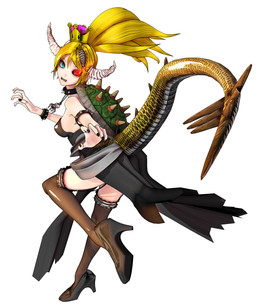 2_horns angry armband bare_shoulders black_clothing black_dress black_footwear black_high_heels black_nails blonde_hair blue_eyes breasts brown_clothing brown_legwear brown_thigh_highs carrying_another clenched_teeth clothing collar colored_nails cosplay crown dress duo female footwear glistening glistening_clothing glistening_tail glowing glowing_eyes hair headgear heterochromia high_heels horn jewelry legwear lens_flare long_hair looking_at_viewer medium_breasts nails necklace on_head ponytail rear_view red_eyes scales sharp_teeth shell shoes simple_background skull_necklace spiked_armband spiked_collar spiked_shell spiked_tail spikes spikes_(anatomy) strapless_clothing strapless_dress super_crown tail teeth thigh_highs turtle_shell white_background deino_(artist) bowsette_meme mario_bros nintendo bowser calne_ca nato-kun animal_humanoid arthropod crustacean horned_humanoid humanoid isopod koopa_humanoid malacostracan scalie scalie_humanoid tailed_humanoid 3d_(artwork) autodesk_3ds_max_(artwork) digital_media_(artwork) full-length_portrait hi_res meme portrait